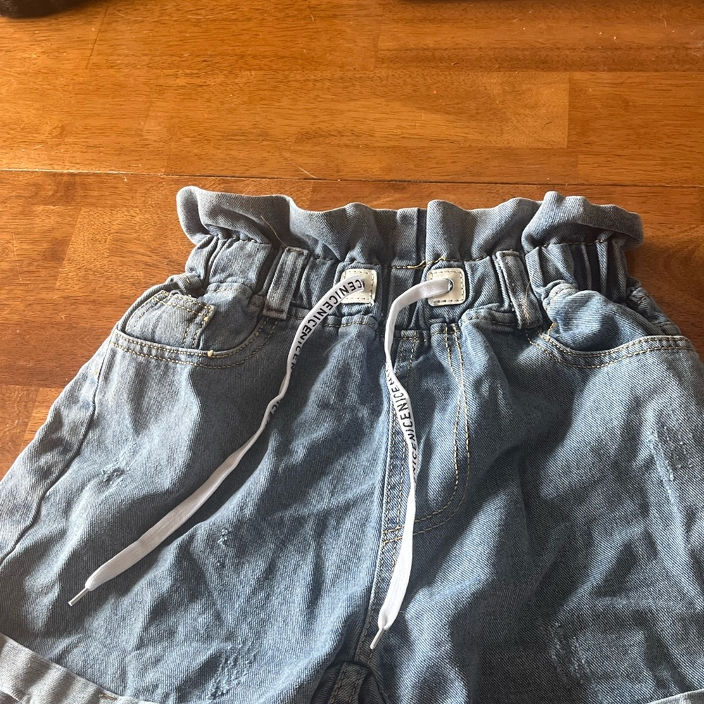 Blue Denim Jean shorts with Drawstring